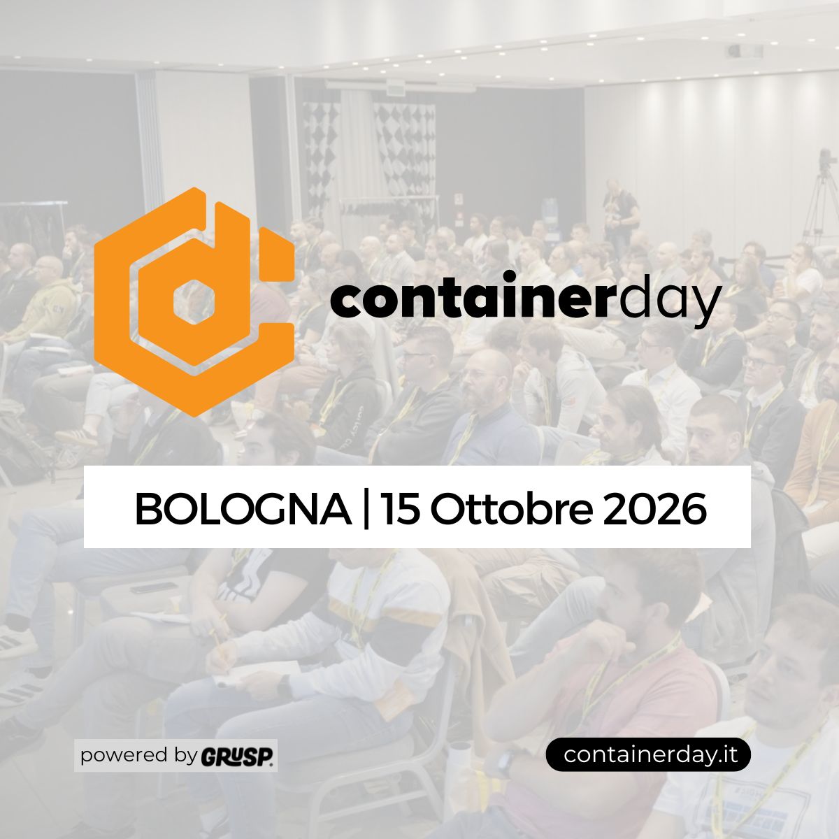 containerday è la principale conferenza italiana dedicata alle tecnologie e alle buone pratiche di containerizzazione e virtualizzazione. 📍 Bologna | 📅 15 Ottobre 2026 | ⭐ 11° edizione 📍 Hotel Savoia Regency, Via Del Pilastro 2, Bologna